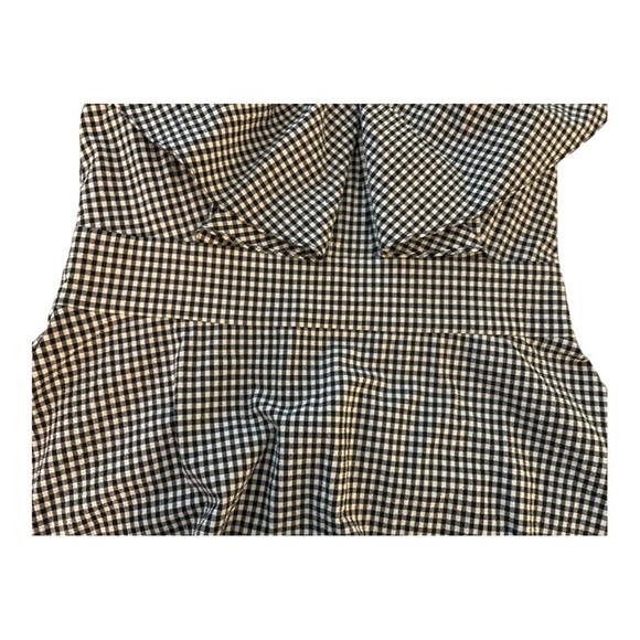 PEARL by Lela Rose gingham top. Ruffles, defined waist, gathers peplum. V neck - Picture 4 of 9